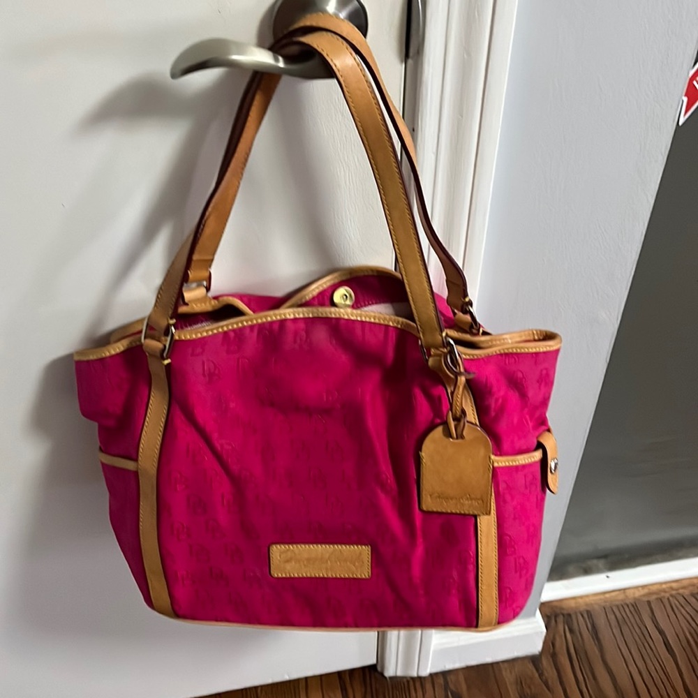 Dooney & Bourke Cotton Medium Tote in Hot Pink